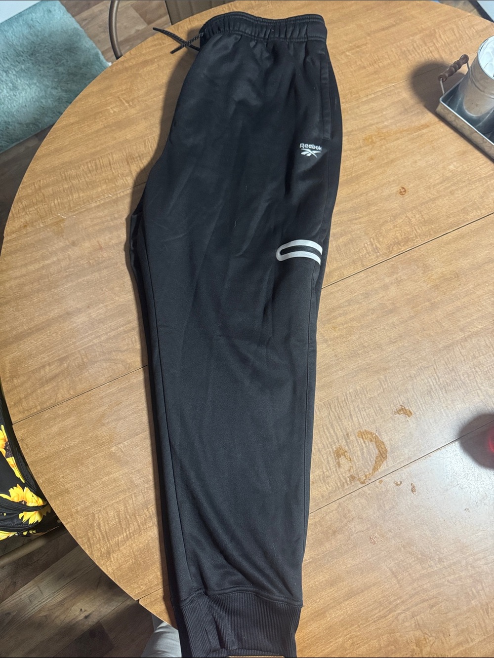 Reebok Black Jogger Sweatpants with Reflective Accents